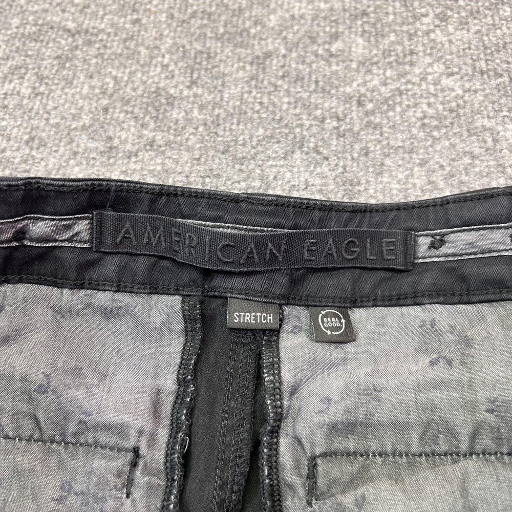 American Eagle Outfitters Pants Womens 10 Long Black Wide Leg Stretch Chino - Picture 5 of 12